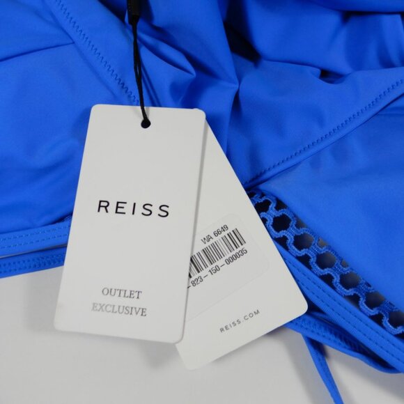 REISS Gia Halter One Piece SWIMSUIT Size US 8 Blue NEW - Picture 7 of 9